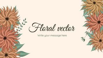 bannières de modèles d'art floral abstrait à la mode, affiches avec des fleurs vecteur