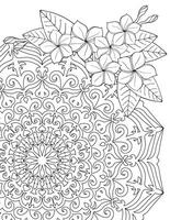 coloration page. dentelle modèle mandala et tropical fleurs. vecteur