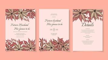 invitation de mariage floral botanique romantique fleur remercier rsvp réservez la date vecteur