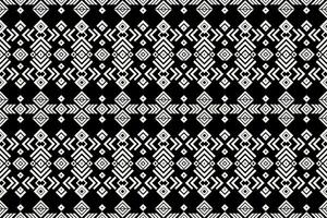 motif de tissu géométrique floral noir blanc vecteur