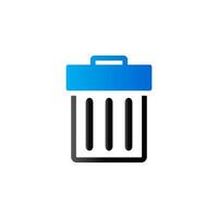 poubelle poubelle icône dans duo Ton couleur. des ordures pouvez nettoyer Bureau seau vecteur