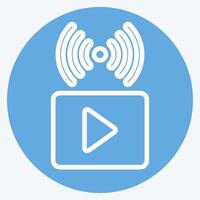 icône vidéo streaming. en relation à Podcast symbole. bleu yeux style. Facile conception modifiable. Facile illustration vecteur