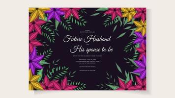 invitation de mariage botanique fleurs sauvages printemps luxe ornement floral vecteur