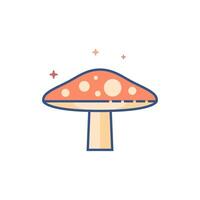 champignon icône plat Couleur style vecteur illustration