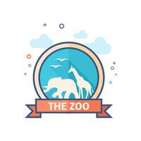 zoo porte icône plat Couleur style vecteur illustration