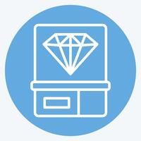 icône diamant 2. en relation à bague symbole. bleu yeux style. Facile conception modifiable. Facile illustration vecteur