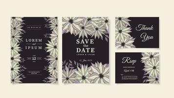 mariage botanique nuptiales inviter modèle de carte fleurs sauvages feuillage vecteur