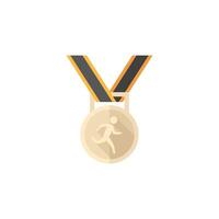 athlétique médaille icône dans plat Couleur style. sport sprinter triathlon marathon prix vecteur