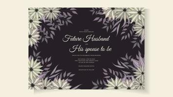 ensemble de cartes d'invitation de mariage floral élégant cadre et bordure de fleurs vecteur
