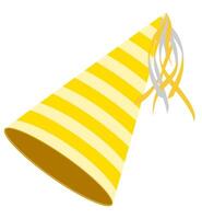 Bonnet de joyeux anniversaire avec illustration de vecteur stock ruban isolé sur fond blanc