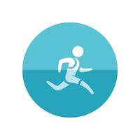fonctionnement athlète icône dans plat Couleur cercle style. marathon triathlon compétition s s sport vecteur