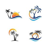illustration de conception d'icône de vecteur de plage d'été