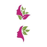 silhouette de visage de femme vecteur