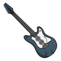 illustration de griffonnage de guitare électrique vintage. icône dessinée à la main d'un instrument de musique. vecteur
