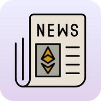 ethereum nouvelles vecto icône vecteur