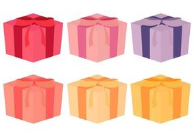 une collection d'illustrations colorées de coffrets cadeaux vecteur