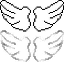 pixel art ailes icône ensemble vecteur