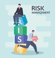 lettrage de gestion des risques vecteur