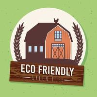 label écologique avec ferme vecteur