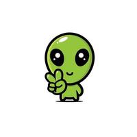 conception de personnage de mascotte extraterrestre mignon vecteur