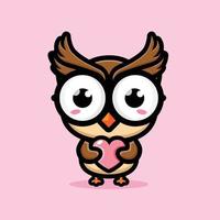 conception de personnage de mascotte hibou mignon vecteur