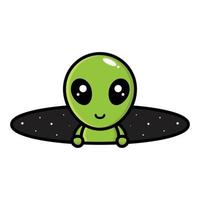 conception de personnage de mascotte extraterrestre mignon vecteur