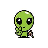 conception de personnage de mascotte extraterrestre mignon vecteur