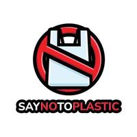 conception de signe dire non au plastique vecteur