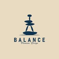 équilibre pierre logo icône minimaliste vecteur illustration conception modèle