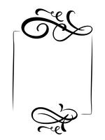 Bordure et cadre de vecteur vintage dessiné main décoratif. Illustration de calligraphie pour livre, carte de voeux, mariage, impression