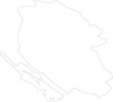 licko-senjska Croatie contour carte vecteur