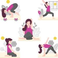 avatar de postures de yoga vecteur