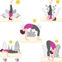 avatar de postures de yoga vecteur