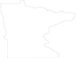 Minnesota uni États de Amérique contour carte vecteur