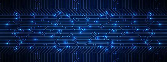 arrière-plan technologique abstrait, circuit imprimé bleu et puce électronique, ligne électrique numérique vecteur