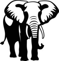éléphant africain noir silhouette vecteur