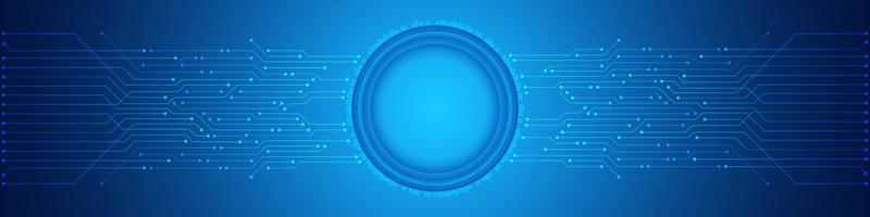 arrière-plan abstrait de la technologie numérique, espace vide de cercle blanc sur le modèle de carte de circuit imprimé vecteur