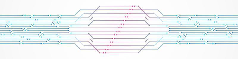 arrière-plan abstrait de la technologie, modèle de carte de circuit imprimé, puce électronique, ligne électrique vecteur