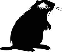 castor noir silhouette vecteur