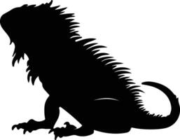 dragon barbu noir silhouette vecteur