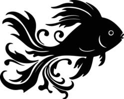 osseux poisson noir silhouette vecteur