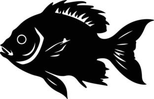 osseux poisson noir silhouette vecteur