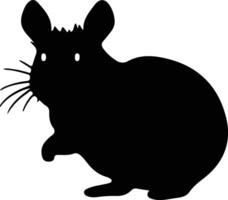 chinchilla noir silhouette vecteur