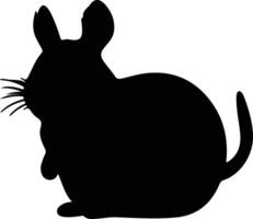 chinchilla noir silhouette vecteur