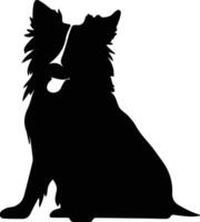 un compagnon chien noir silhouette vecteur