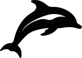 dauphin goulot d'étranglement noir silhouette vecteur