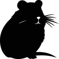 hamster noir silhouette vecteur