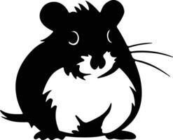 hamster noir silhouette vecteur