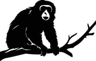 hurleur singe noir silhouette vecteur