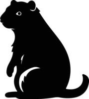 hyrax noir silhouette vecteur